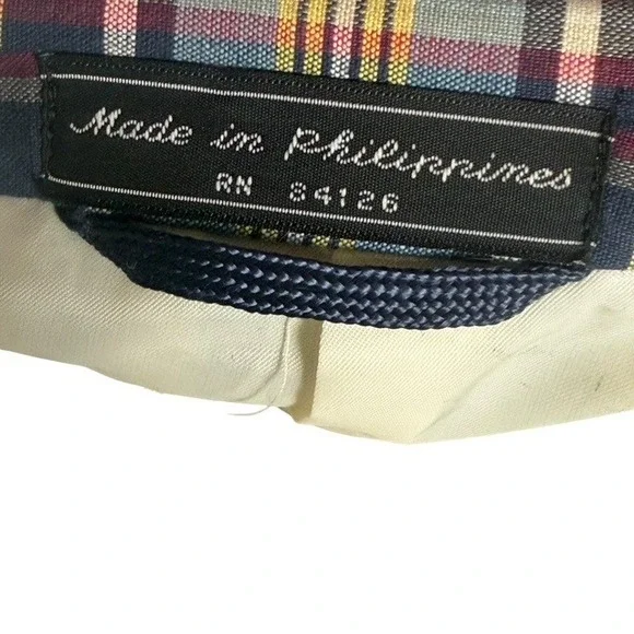 Haspel Mens Plaid Sport Coat Blazer Unstructured  100% Cotton Two Button Jacket - Picture 9 of 13